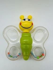 Vintage Playskool 1978 Happy Butterfly Baby Rassel Kunststoffperlen gelb grün - Bild 1 von 4