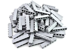 Brick 1x6 Light Bluish Gray X50 - Compatible Parts & Pieces Med Stone fits 3009 - Picture 1 of 1