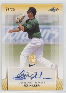 2017 Leaf Perfect Game National Showcase Yellow /25 AJ Miller #BA-AJM Auto