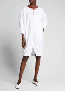 NUEVO CON ETIQUETAS ZERO + MARIA CORNEJO Vestido Luca Shift Blanco Algodón Tela Ancha 10 - Imagen 1 de 9
