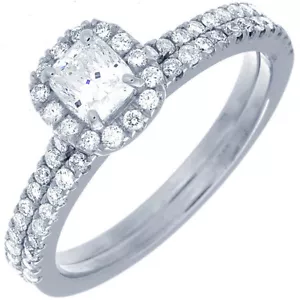 2.50 Carat Cushion & Round Cut Diamond Bridal Set Ring GIA Certified Platinum - Picture 1 of 9