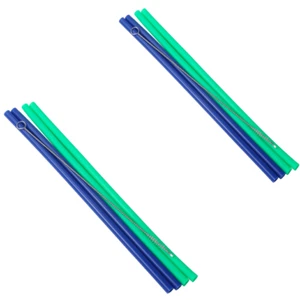 Reusable Premium Silicone Drinking Straws- 8 Straws & 2 Brushes - BPA Free - Picture 1 of 2