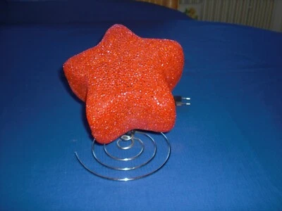 Glitzer Stern Lampe rot 20cm Sternlampe Tisch Leuchte Nachtlicht Stimmungslicht - Bild 1 von 4