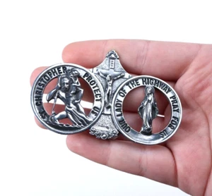 St Christopher Our Lady of the Highway Visor Clip Religious Car Accessories 2 In - Picture 1 of 7