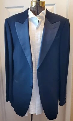 ARMANI COLLEZIONI MEN'S BLACK WOOL 2-BUTTON FORMAL TUXEDO SUIT  BLAZER SZ-42 L  - Изображение 1 из 4