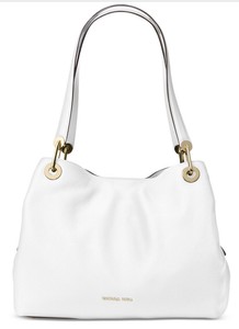 nouveau hamilton large logo metallic stripe satchel