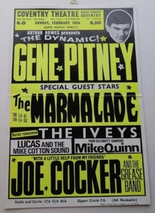 THE IVEYS JOE COCKER THE MARMALADE GENE PITNEY CONCERT BILLBOARD POSTER COVENTRY - Bild 1 von 3
