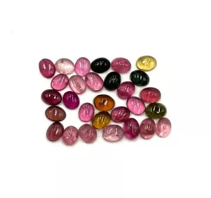 Cabochon ovale multi tormalina naturale pietre preziose sfuse lotto 29 pezzi 3*4 mm 4 CT - Foto 1 di 4