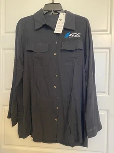 Vidarton Shirt Adult L Black Wake Boats ATX Water Sports Black NWT Button Up - Picture 1 of 11