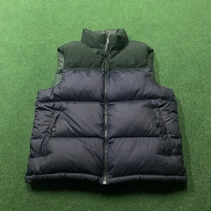 Vintage The North Face Puffer Vest Mens L Blue Retro Nuptse Goose Down Full Zip - Picture 1 of 9