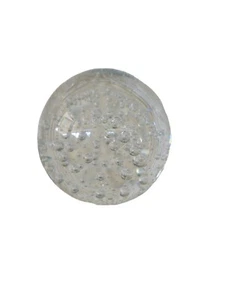 VINTAGE PAPERWEIGHT CLEAR GLASS BUBBLES ART ORB SPHERE (CRYSTAL BALL) 4" - Picture 1 of 3