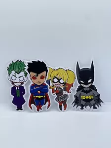 DC Comics Gift 4 Stickers Set Joker Batman Superman Harley Quinn Laptop Decal - Picture 1 of 6
