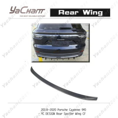 Carbon YC DESIGN Rear Tail Wing For 2018-2021 Porsche Cayenne 9Y0 Trunk Spoiler - Image 1 of 4