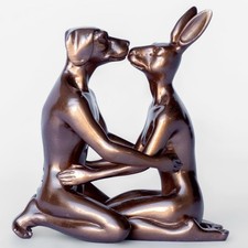 GILLIE AND MARC. Direct from artists. Authentic resin sculpture Gold Embrace