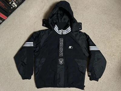 Jaqueta pulôver vintage OAKLAND RAIDERS STARTER Pro Line LA Vegas GRANDE masculina com zíper - Imagem 1 de 4