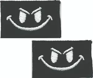 Naughty Grin Patch Lot of 2 Fits For VELCRO® BRAND Loop Fastener - Picture 1 of 2