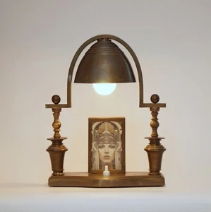 Französische original Art Déco Tischleuchte "DÔME LUMINEUX" Messing 1920 - Bild 1 von 24