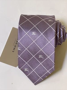 NEW Burberry Taro White Plaid Mans 100% Silk Tie Authentic Italy 3.5" 0350367 - Picture 1 of 4