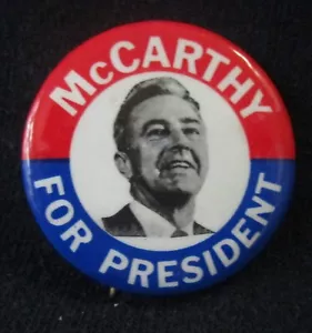 McCARTHY FOR PRESIDENT Pin 1 1/2" 1968 pinback Very Fine - Picture 1 of 2