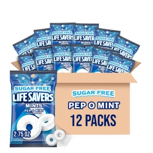 LIFE SAVERS Pep-O-Mint Breath Mints caramelo duro 2,75 OZ bolsa paquete de 12 - Imagen 1 de 5