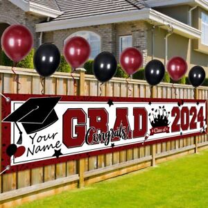 Maroon Graduation Decorations Class of 2024 Graduation Yard Sign Banner with ...