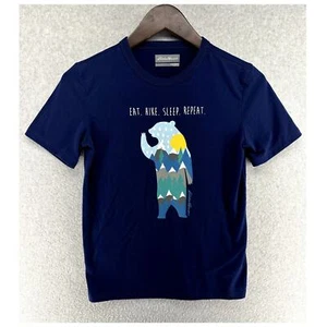 Eddie Bauer Boys Kids Shirt Size Medium (10/12) Blue Bear Forest Short Sleeve - Picture 1 of 7