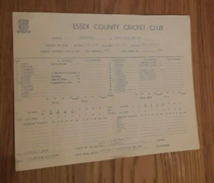 Essex gegen Leicestershire County Championship Scorekarte 10.-12. Juni 1967 - Bild 1 von 2