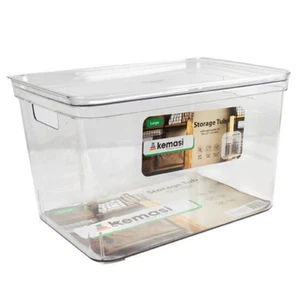 Clear Plastic Storage Tub W/Lid Home Kitchen Panrty Organiser Container Box - Picture 1 of 1