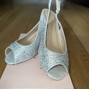 Paradox CelesteWide Fit Silver glitter slingback Shoes Size 40 - Picture 1 of 8