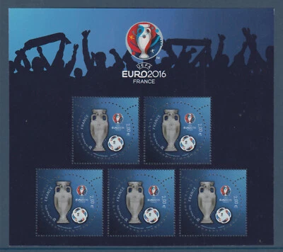 FRANCIA 2016.   YV. F5050A. CAMPE. EURO 2016 FRANCIA.  + 10 HOJITAS SEDES.  MNH. - Imagen 1 de 4
