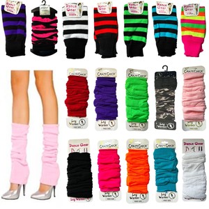 NEON LEGWARMERS 1980S 80S FANCY DRESS LADIES GIRLS HEN PARTY TUTU LEG WARMERS