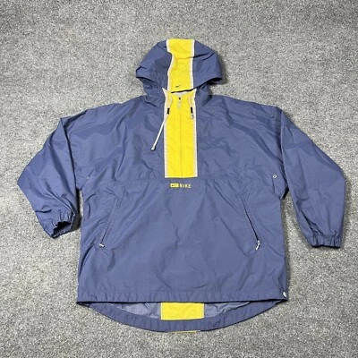 Nike Cortavientos Adulto Mediano Azul Pullover Media Cremallera Forrado De Colección Años 90 Foto 1 de 4