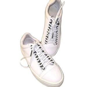 Tenis con plataforma de cuero blanco Deltan Chloe talla 7 - Imagen 1 de 10