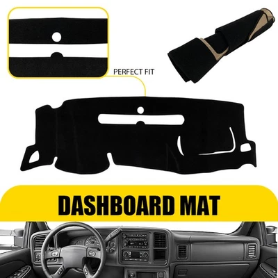 Dashboard Cover for 2007-13 Chevrolet Silverado 1500 2500 3500HD Dash Mat Black - Image 1 of 4