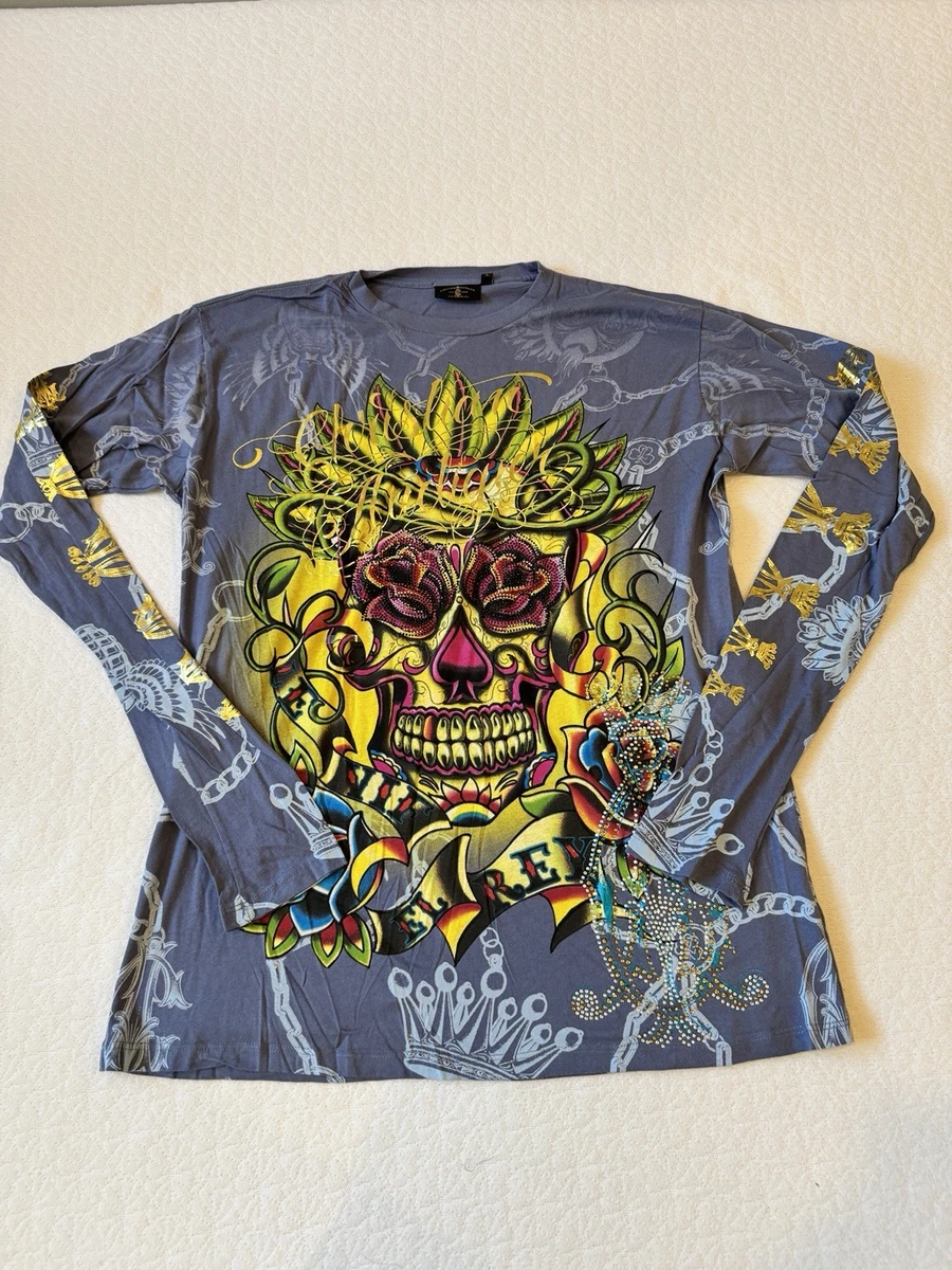 Christian Audigier Cotton Long Sleeve T-Shirts for Men for sale | eBay
