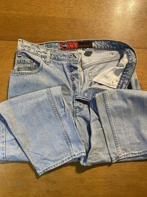 复古 Levi’s SilverTab 宽松牛仔裤 36x30 美国制造 90 年代纽扣门襟垃圾桶 — 第 1/4 张图片