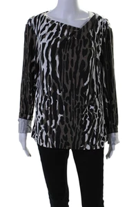 St. John Womens Animal Print Long Sleeves Shirt Multi Colored Size Large - Picture 1 of 6