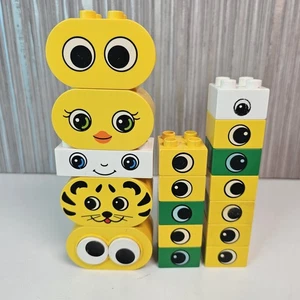 Lego Duplo Printed Eyes Eye Eyes Brick Bundle Yellow Green Cat - FREE SHIPPING - Picture 1 of 6