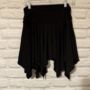 Vintage Y2K asymmetrischer Lagenlook Rüschen Minirock schwarz Whimsigoth Damengröße M - Bild 1 von 7