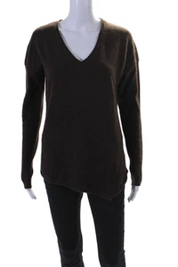 Feel the Piece Terre Jacobs Womens Cashmere V Neck Sweater Brown Size One Size - Picture 1 of 5