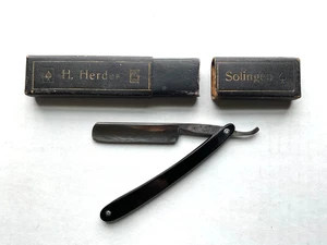 Maquinilla de afeitar recta H. Herder Solingen poco común marca H.Herder con marca de pala cerrada - Imagen 1 de 5