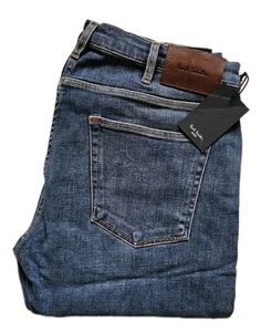 PAUL SMITH Jeans Mens W 32 L 32 Tapered Fit Organic Cotton Blue Denim Rrp £165 - Picture 1 of 14