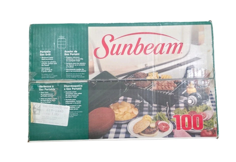Parrilla de gas portátil Sunbeam 100 1998 nueva caja sellada GG101T9 Foto 1 de 4