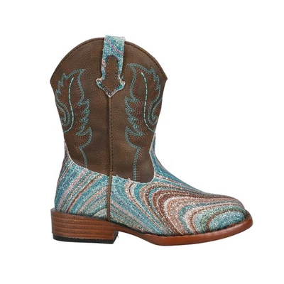 Roper Glitter Swirl Ii Square Toe  Toddler Girls Blue, Brown Casual Boots 09-017 - Image 1 of 4