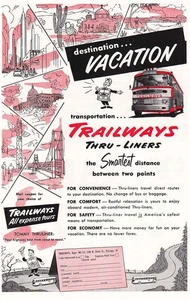 1953 Trailways: Tommy Thruliner Vintage Print Ad - Picture 1 of 1
