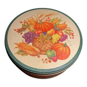 Lata de maíz fruta calabaza otoño vintage Acción de Gracias, manzana, uvas, pera 7,5 pulgadas - Imagen 1 de 10