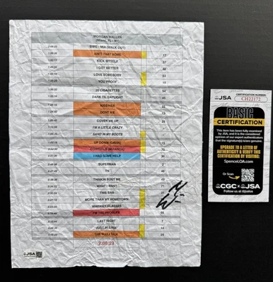 Morgan Wallen Signed Stage Used Miami 2025 Set List JSA COA Exact Proof RARE ! - Image 1 of 4