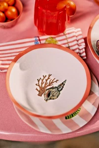 NEW Anthropologie Nathalie Lete By The Sea Melamine Dessert BOWL CORAL SEASHELL - Picture 1 of 6