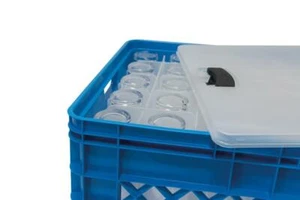 SUNWARE Scatola Bicchieri con Coperchio - 52 Litri - per 60 Bicchieri Birra - Limonata - Blu - Foto 1 di 2