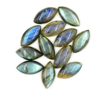 5 Stck. Multi Labradorit Marquise Cabochon 8 x 16 mm natürlicher kalibrierter Edelstein - Bild 1 von 4